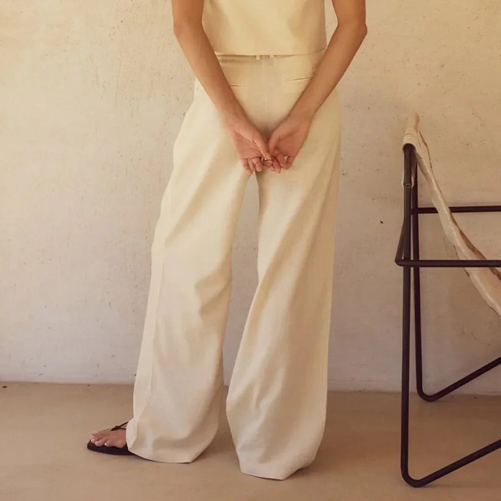 SEVEN WONDERS ZEPHY LINEN  WIDE LEG PANT - SAND (From Runaway The Label) - Picture 3 of 12